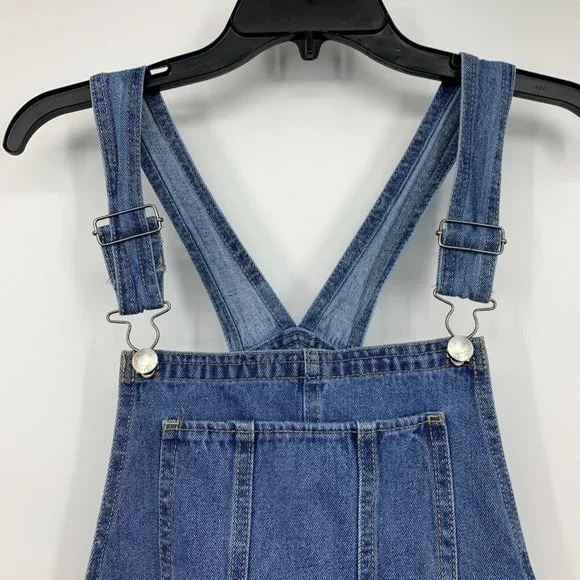 Arizona Denim Overalls Blue Distressed Straight Leg Jeans - Picture 2 of 9
